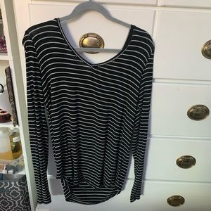 black and white striped tee.